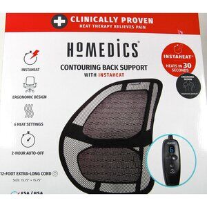 HoMedics Contouring Back Support w/Heat Plug In 2 Hour On/Off